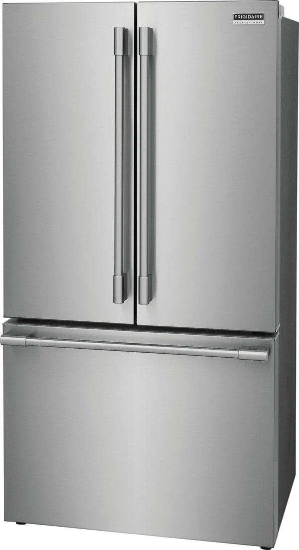 Frigidaire Professional Counter-Depth 23.3-cu ft 3 -Door French Door Refrigerator with Ice Maker with Water Dispenser ( Smudge-Proof Stainless Steel ) ENERGY STAR Certified