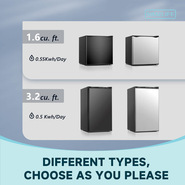 SIMZLIFE 3.2-cu ft Mini Fridge with Freezer ( Black ) Garage Ready