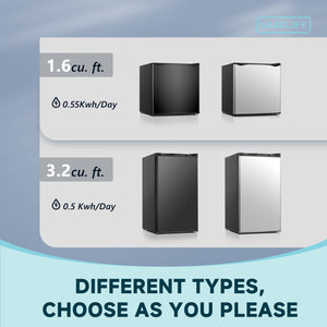 SIMZLIFE 3.2-cu ft Mini Fridge with Freezer ( Silver ) Garage Ready