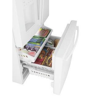 GE Standard-Depth 25.6-cu ft 3 -Door French Door Refrigerator with Ice Maker with Water and Ice Dispenser ( White ) ENERGY STAR Certified