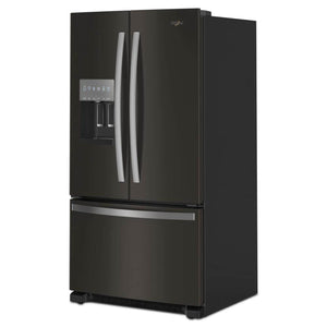 Whirlpool Standard-Depth 24.7-cu ft 3 -Door French Door Refrigerator with Ice Maker with Water and Ice Dispenser ( Black Stainless Steel ) ENERGY STAR Certified