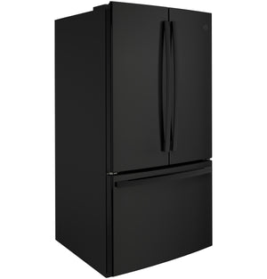 GE Standard-Depth 27-cu ft 3 -Door French Door Refrigerator with Ice Maker with Water Dispenser ( Black ) ENERGY STAR Certified
