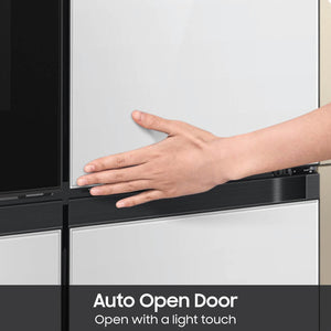 Samsung Bespoke Standard-Depth Beverage Center 28.6-cu ft 4 -Door Smart Compatible French Door Refrigerator with Dual Ice Maker with Water Dispenser and Door within Door ( White Glass ) ENERGY STAR Certified