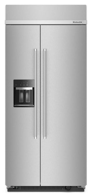 KitchenAid 20.8-cu ft Counter-Depth Side-by-Side Refrigerator Built-In ,Water and Ice Dispenser ( Stainless Steel )