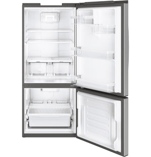 GE 20.8-cu ft Standard-Depth Bottom-Freezer Refrigerator Ice Maker Optional (sold separately) ( Stainless Steel ) ENERGY STAR Certified