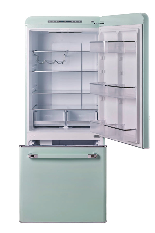 UNIQUE Classic Retro 17.7-cu ft Counter-Depth Bottom-Freezer Refrigerator with Ice Maker ( Summer Mint Green ) ENERGY STAR Certified
