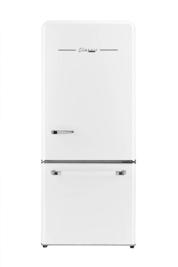 UNIQUE Classic Retro 17.7-cu ft Counter-Depth Bottom-Freezer Refrigerator with Ice Maker ( Marshmallow White ) ENERGY STAR Certified