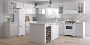 UNIQUE Classic Retro 11.7-cu ft Counter-Depth Bottom-Freezer Refrigerator Marshmallow White ) ENERGY STAR Certified