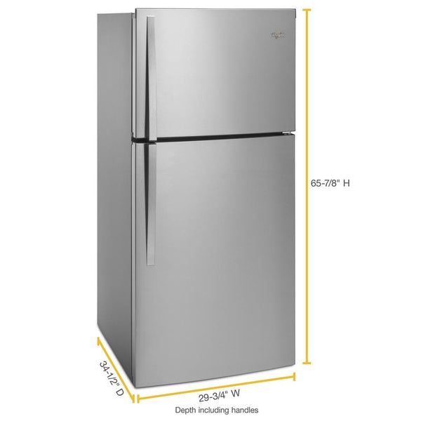 Whirlpool 19.1-cu ft Top-Freezer Refrigerator ( Monochromatic Stainless Steel )