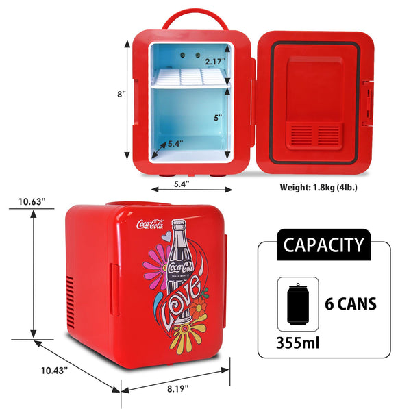 Coca-Cola Love 1971 Series 6 Can Portable 4L Cooler/Warmer 0.14-cu ft ( Red )