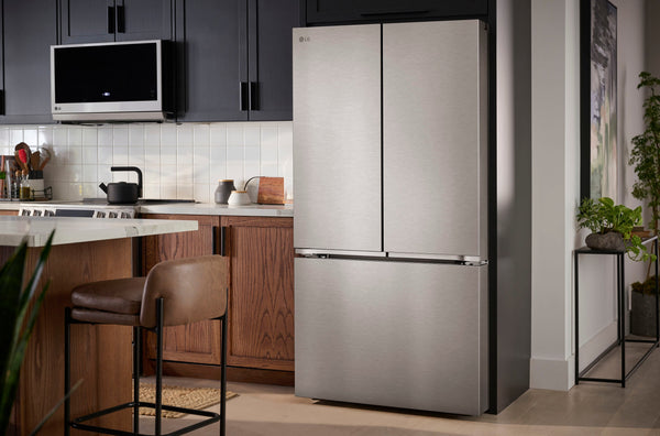 LG Counter-Depth 26.5-cu ft 3 -Door Smart Compatible French Door Refrigerator with Ice Maker with Water Dispenser ( PrintProof Stainless Steel ) ENERGY STAR Certified