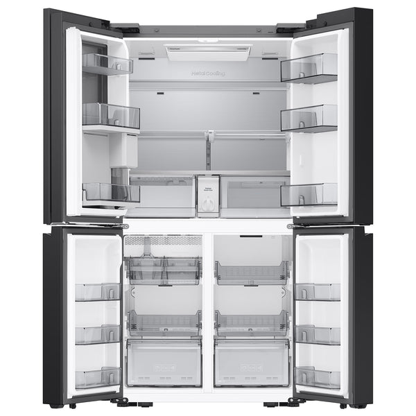 Samsung Bespoke Counter-Depth Beverage Center 23.5-cu ft 4 -Door Smart Compatible French Door Refrigerator with Dual Ice Maker with Water Dispenser and Door within Door ( Stainless Steel ) ENERGY STAR Certified