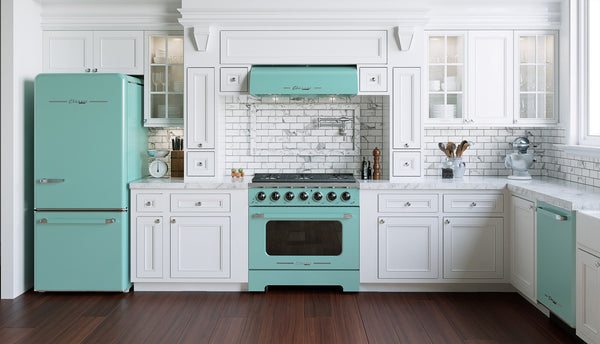UNIQUE Classic Retro 17.7-cu ft Counter-Depth Bottom-Freezer Refrigerator with Ice Maker ( Ocean Mist Turquoise ) ENERGY STAR Certified