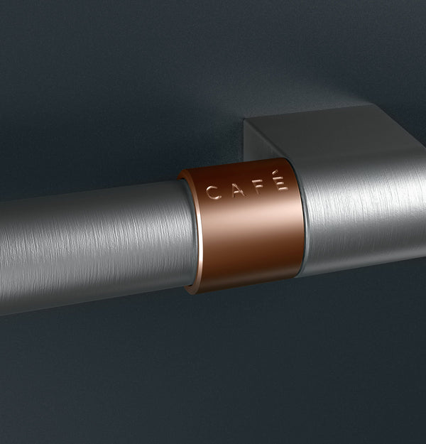 Cafe Standard-Depth 27.8-cu ft 3 -Door Smart Compatible French Door Refrigerator with Ice Maker with Water and Ice Dispenser ( Matte Black with Brushed Stainless Handles ) ENERGY STAR Certified