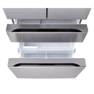 LG Standard-Depth 29.6-cu ft 4 -Door Smart Compatible French Door Refrigerator with Ice Maker with Water Dispenser ( PrintProof Stainless Steel ) ENERGY STAR Certified