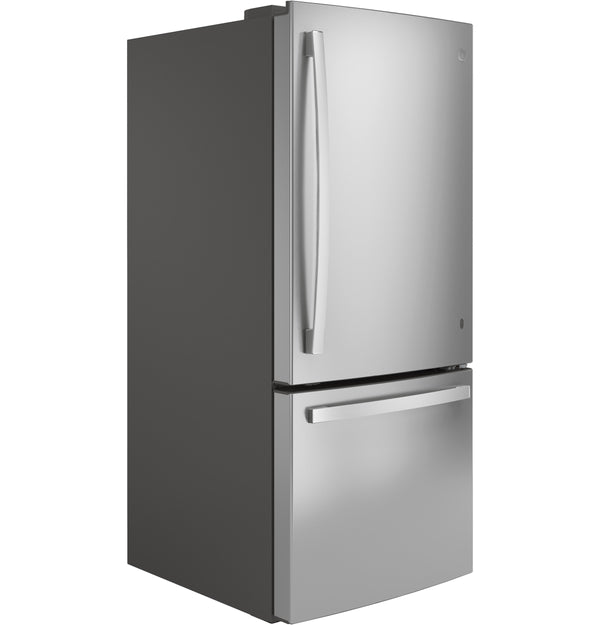 GE 20.9-cu ft Standard-Depth Bottom-Freezer Refrigerator with Ice Maker ( Stainless steel ) ENERGY STAR Certified