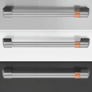 Cafe Standard-Depth Hot Water Dispenser 27.8-cu ft 3 -Door Smart Compatible French Door Refrigerator with Ice Maker with Water and Ice Dispenser ( Stainless Steel with Brushed Stainless Handles ) ENERGY STAR Certified