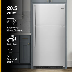 Whirlpool 20.5-cu ft Top-Freezer Refrigerator ( Fingerprint Resistant Stainless Steel )