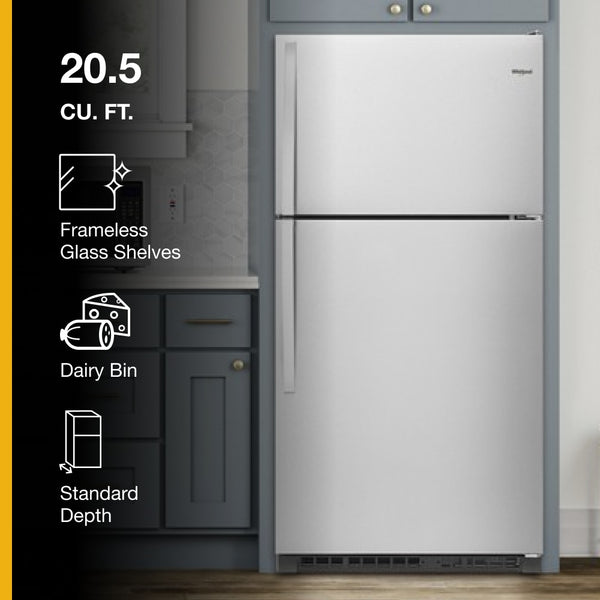 Whirlpool 20.5-cu ft Top-Freezer Refrigerator ( Black )