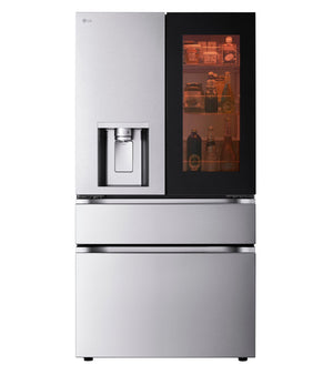 LG Standard-Depth InstaView MyColor 28.6-cu ft 4 -Door Smart Compatible French Door Refrigerator with Dual Ice Maker with Water and Ice Dispenser and Door within Door ( PrintProof Stainless Steel ) ENERGY STAR Certified