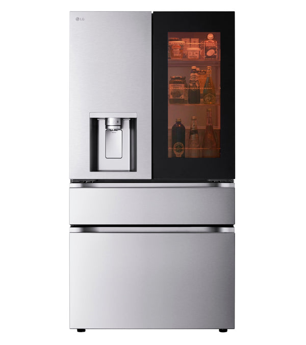 LG Standard-Depth InstaView MyColor 28.6-cu ft 4 -Door Smart Compatible French Door Refrigerator with Dual Ice Maker with Water and Ice Dispenser and Door within Door ( PrintProof Stainless Steel ) ENERGY STAR Certified