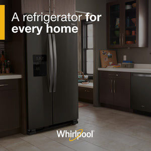 Whirlpool 24.5-cu ft Side-by-Side Refrigerator with Ice Maker ,Water and Ice Dispenser ( Fingerprint Resistant Black Stainless )