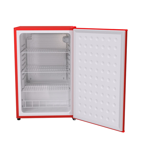 SnowLion Premium 122L Solid Door Undercounter 4.3-cu ft Mini Fridge ( Red ) Garage Ready