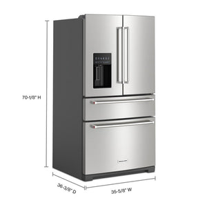 KitchenAid Standard-Depth 26.2-cu ft 4 -Door French Door Refrigerator with Ice Maker with Water and Ice Dispenser ( PrintShield Stainless )