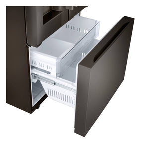 LG Standard-Depth 24.5-cu ft 3 -Door Smart Compatible French Door Refrigerator with Dual Ice Maker with Water and Ice Dispenser ( PrintProof Black Stainless Steel ) ENERGY STAR Certified