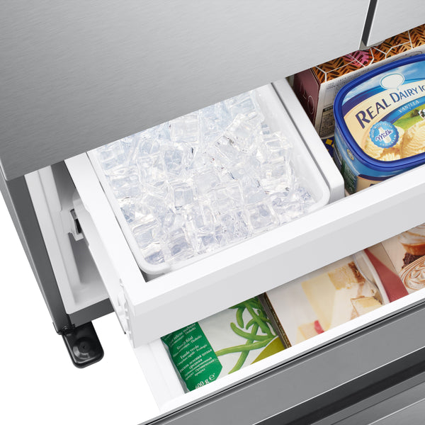 Samsung Counter-Depth 17.5-cu ft 3 -Door Smart Compatible French Door Refrigerator with Ice Maker ( Fingerprint Resistant Stainless Steel ) ENERGY STAR Certified