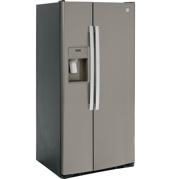 GE 23-cu ft Side-by-Side Refrigerator with Ice Maker ,Water and Ice Dispenser ( Slate )