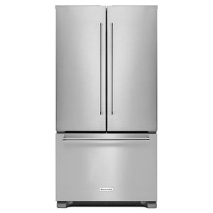KitchenAid Counter-Depth 21.9000-cu ft 3 -Door French Door Refrigerator with Ice Maker with Water Dispenser ( Stainless steel )
