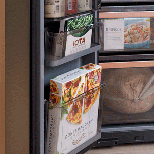 Cafe Standard-Depth 27.4-cu ft 4 -Door Smart Compatible French Door Refrigerator with Ice Maker with Water Dispenser ( Platinum Glass ) ENERGY STAR Certified