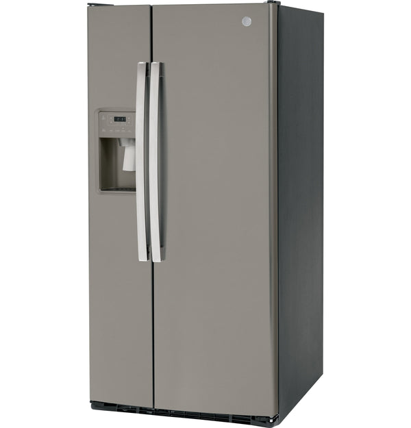 GE 23-cu ft Side-by-Side Refrigerator with Ice Maker ,Water and Ice Dispenser ( Slate )