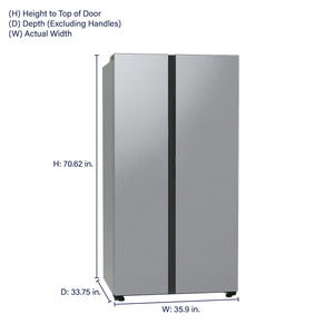 Samsung Bespoke Beverage Center 28-cu ft Side-by-Side Refrigerator Smart Compatible with Dual Ice Maker and Water Dispenser ( Stainless Steel ) ENERGY STAR Certified