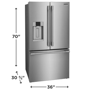 Frigidaire Professional Standard-Depth 27.8-cu ft 3 -Door French Door Refrigerator with Dual Ice Maker with Water and Ice Dispenser ( Smudge-Proof Stainless Steel ) ENERGY STAR Certified