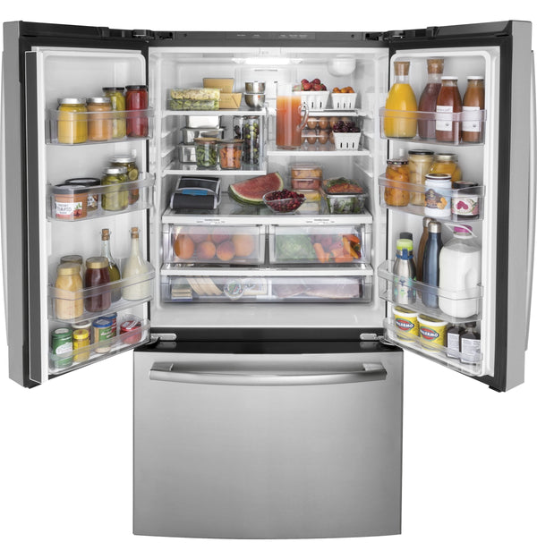 GE Standard-Depth 27-cu ft 3 -Door French Door Refrigerator with Ice Maker with Water Dispenser ( Stainless Steel ) ENERGY STAR Certified