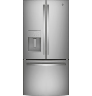 GE Counter-Depth 17.5-cu ft 3 -Door French Door Refrigerator with Ice Maker with Water and Ice Dispenser ( Stainless Steel ) ENERGY STAR Certified