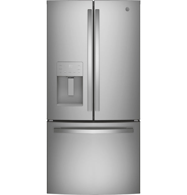 GE Counter-Depth 17.5-cu ft 3 -Door French Door Refrigerator with Ice Maker with Water and Ice Dispenser ( Stainless Steel ) ENERGY STAR Certified