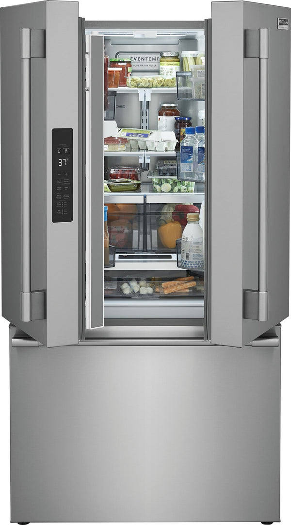 Frigidaire Professional Counter-Depth 23.3-cu ft 3 -Door French Door Refrigerator with Ice Maker with Water Dispenser ( Smudge-Proof Stainless Steel ) ENERGY STAR Certified