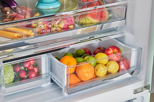 UNIQUE Classic Retro Counter-Depth 21.4-cu ft 3 -Door French Door Refrigerator with Ice Maker with Ice Dispenser ( Summer Mint Green ) ENERGY STAR Certified