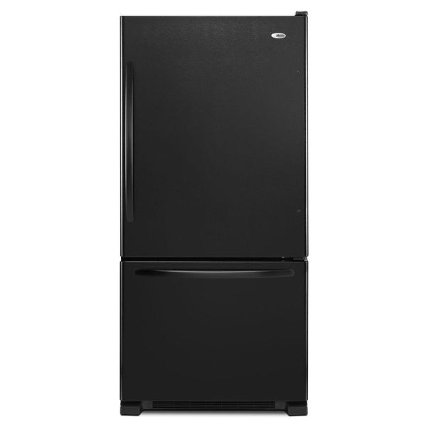 Amana 22.1-cu ft Standard-Depth Bottom-Freezer Refrigerator Ice Maker Optional (sold separately) ( Black )