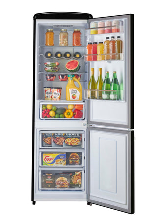 UNIQUE Classic Retro 11.7-cu ft Counter-Depth Bottom-Freezer Refrigerator Midnight Black ) ENERGY STAR Certified
