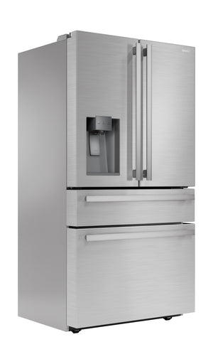 Sharp Counter-Depth 21.6-cu ft 4 -Door French Door Refrigerator with Ice Maker with Water and Ice Dispenser ( Stainless Steel ) ENERGY STAR Certified