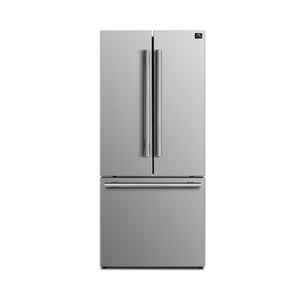 FORNO Standard-Depth 17.5-cu ft 3 -Door French Door Refrigerator with Ice Maker with Ice Dispenser ( Stainless Steel )