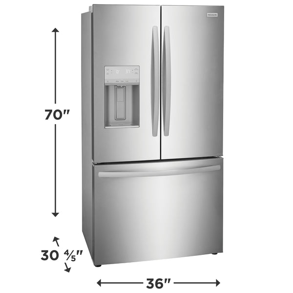 Frigidaire Counter-Depth 22.6-cu ft 3 -Door French Door Refrigerator with Ice Maker with Water and Ice Dispenser ( Stainless steel ) ENERGY STAR Certified