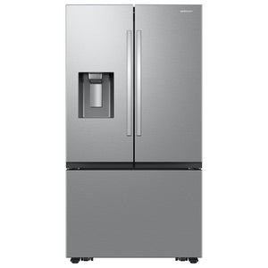 Samsung Counter-Depth Mega Capacity 25.5-cu ft 3 -Door Smart Compatible French Door Refrigerator Triple with Water and Ice Dispenser ( Fingerprint Resistant Stainless Steel ) ENERGY STAR Certified