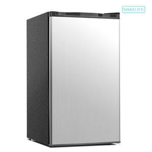 SIMZLIFE 3.2-cu ft Mini Fridge with Freezer ( Silver ) Garage Ready