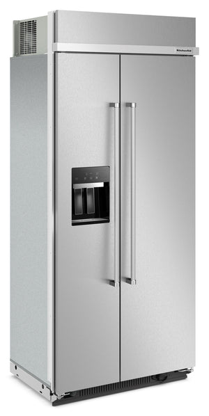 KitchenAid 20.8-cu ft Counter-Depth Side-by-Side Refrigerator Built-In ,Water and Ice Dispenser ( Stainless Steel )