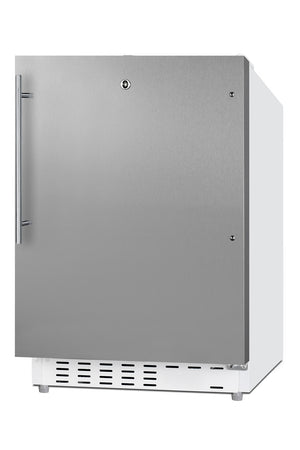 Summit Appliance 2.68-cu ft Built-In Mini Fridge with Freezer ( Stainless steel door and white cabinet )